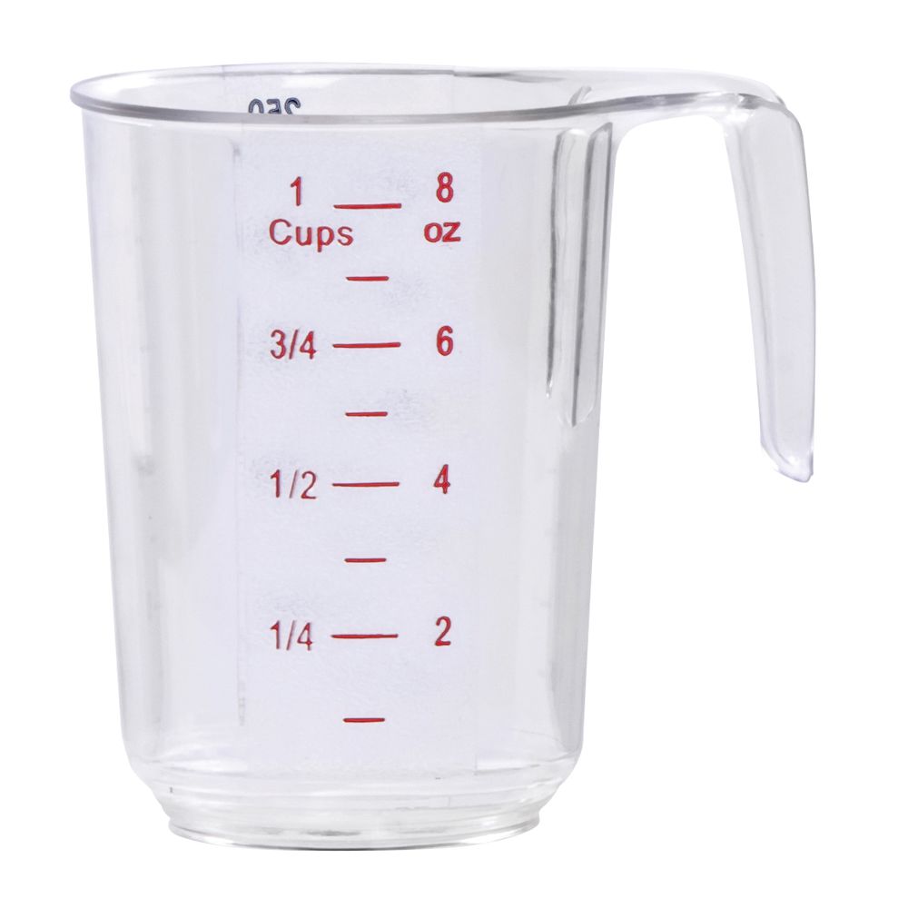 1 Cup Measuring Cup (Plastic, Tapered) — 10 PACK — 1 cup | 8 fl oz. | 250  mL | 16 Tablespoon — w/Graduated Markings: Easy scooping of liquid and dry
